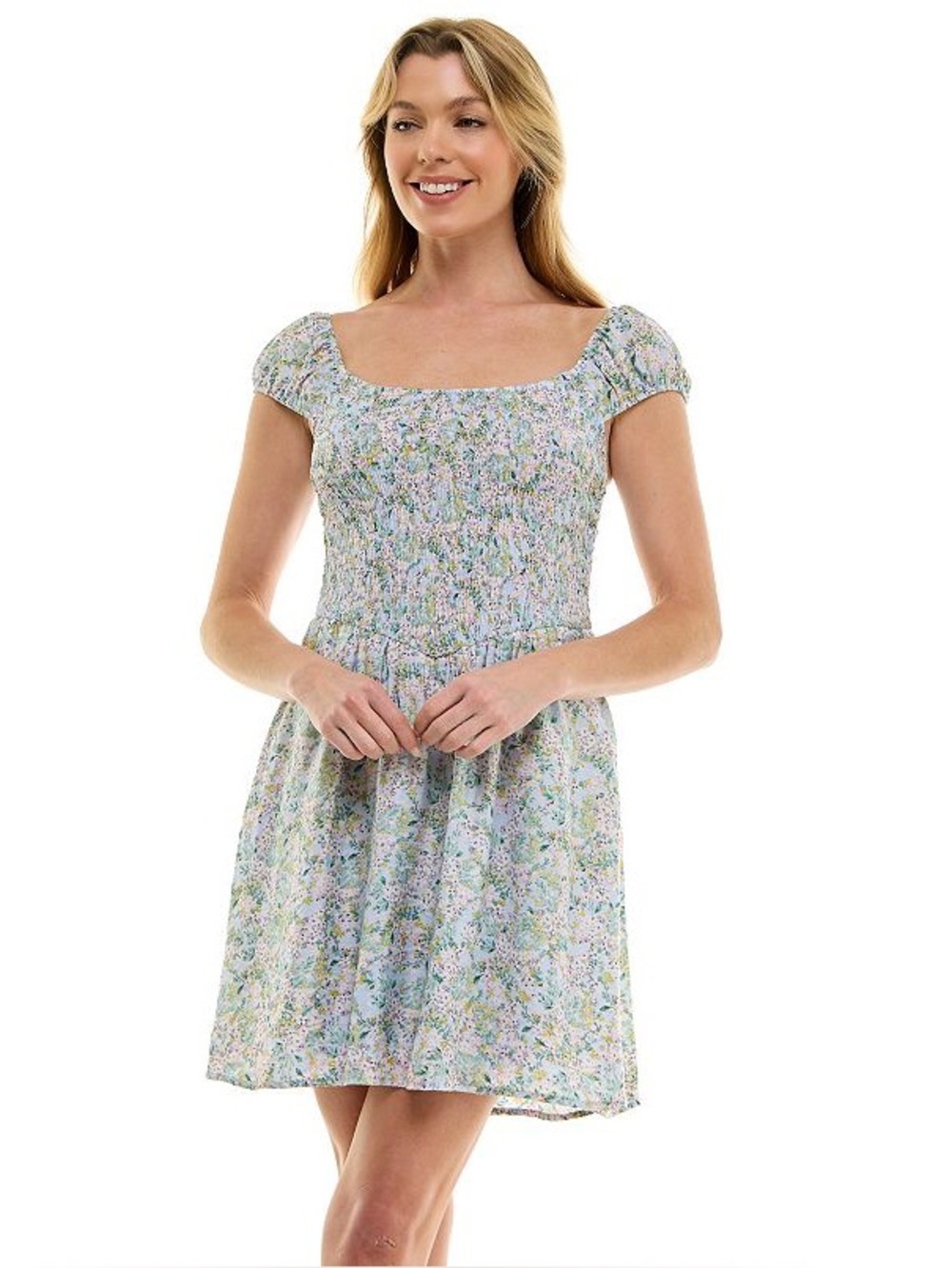Lily Rose Floral Smocked Mini Dress Juniors Medium NWT Cottagecore Fit Flare